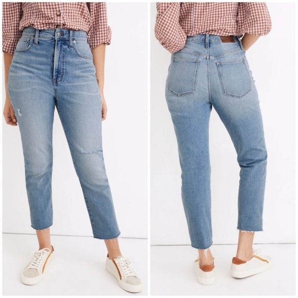 Madewell The Curvy Perfect Vintage Jean Coffey Wash Worn In Raw Hem 30T Tall - Picture 1 of 16